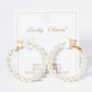 18K Gold Dipped 35mm Pearl Beaded Hoop Earrings With Latch Back Closure