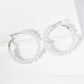 18K Gold Dipped 35mm Pearl Beaded Hoop Earrings With Latch Back Closure
