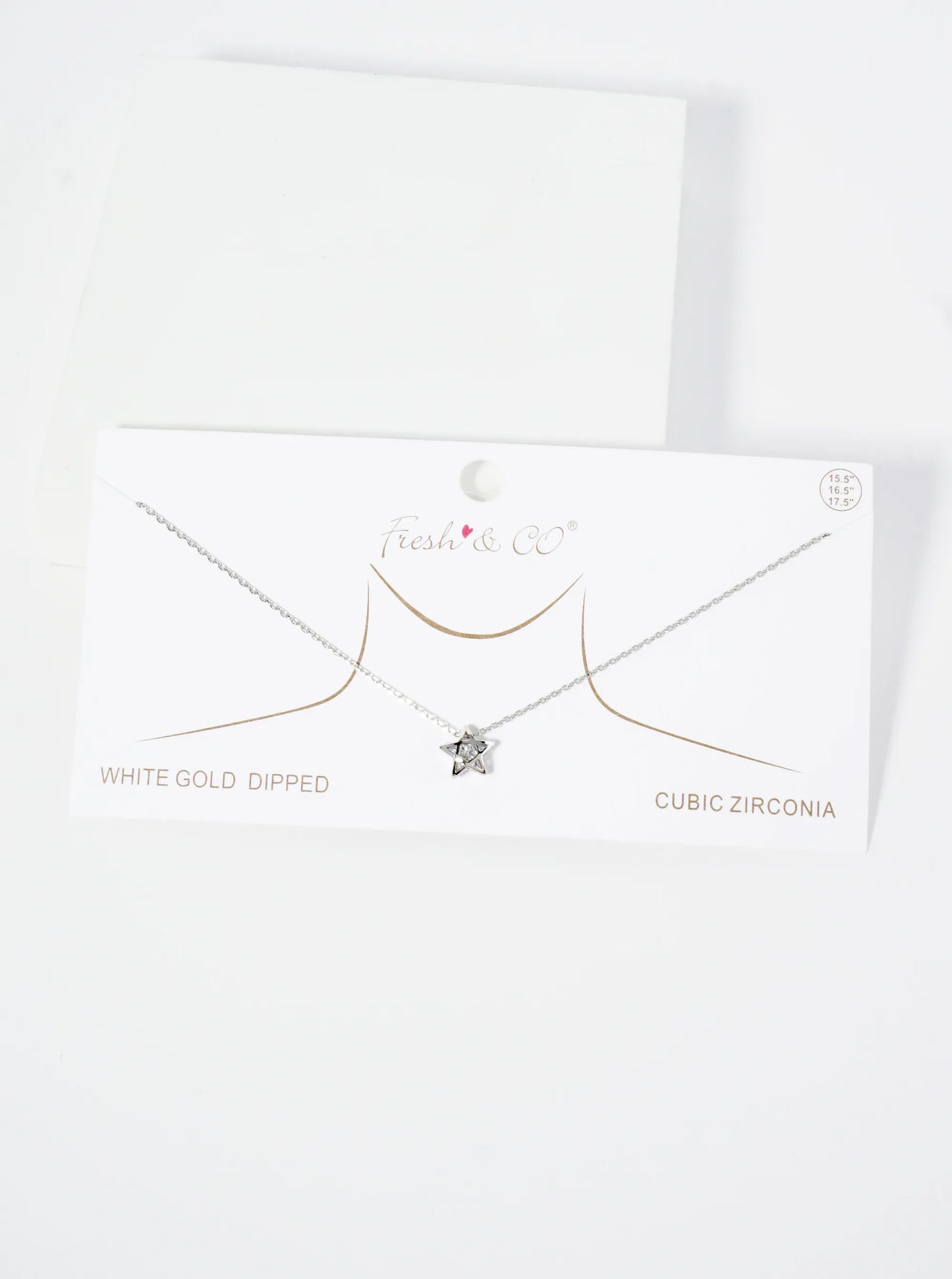 18K Gold Dipped 3D Star Pendant With CZ Stone Necklace