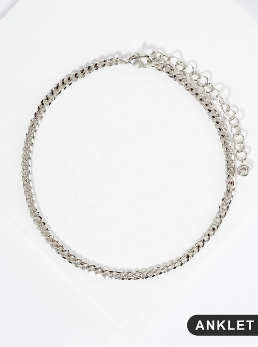 18K Gold Dipped 3mm Brass Cuban Chain Anklet