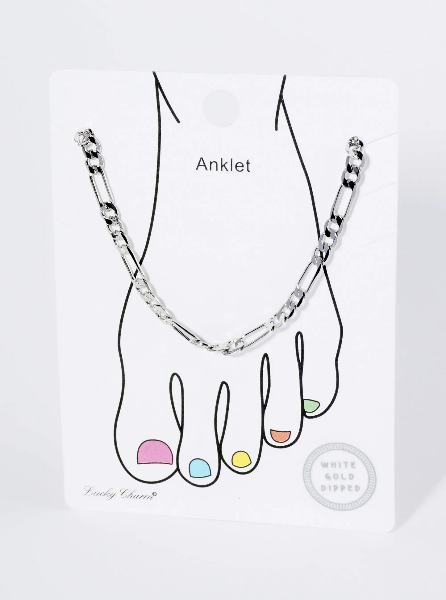 18K Gold Dipped 3mm Brass Figaro Link Chain Anklet