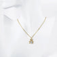 18K Gold Dipped 4-Prong Heart CZ Stone Pave Set Teddy Bear Pendant Necklace