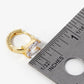 18K Gold Dipped 4-Prong Rectangle Cubic Zirconia Accent Huggie Hoop Earrings