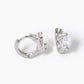 18K Gold Dipped 4-Prong Rectangle Cubic Zirconia Accent Huggie Hoop Earrings