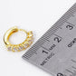 18K Gold Dipped 4-Prong Setting CZ Stones 13mm Brass Huggie Hoop Earrings