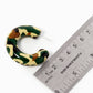 18K Gold Dipped 40mm Hollow Camouflage Hoop Earrings