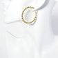 18K Gold Dipped 45mm Brass Ball Beaded Hoop Earrings With Latch Back Closure