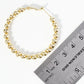 18K Gold Dipped 45mm Brass Ball Beaded Hoop Earrings With Latch Back Closure