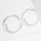 18K Gold Dipped 45mm Pearl Beaded Hoop Earrings With Latch Back Closure