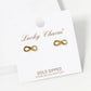 18K Gold Dipped 4mm Brass Infinity Symbol Sterling Silver Post Stud Earrings