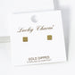 18K Gold Dipped 4mm Flat Square Stud Earrings