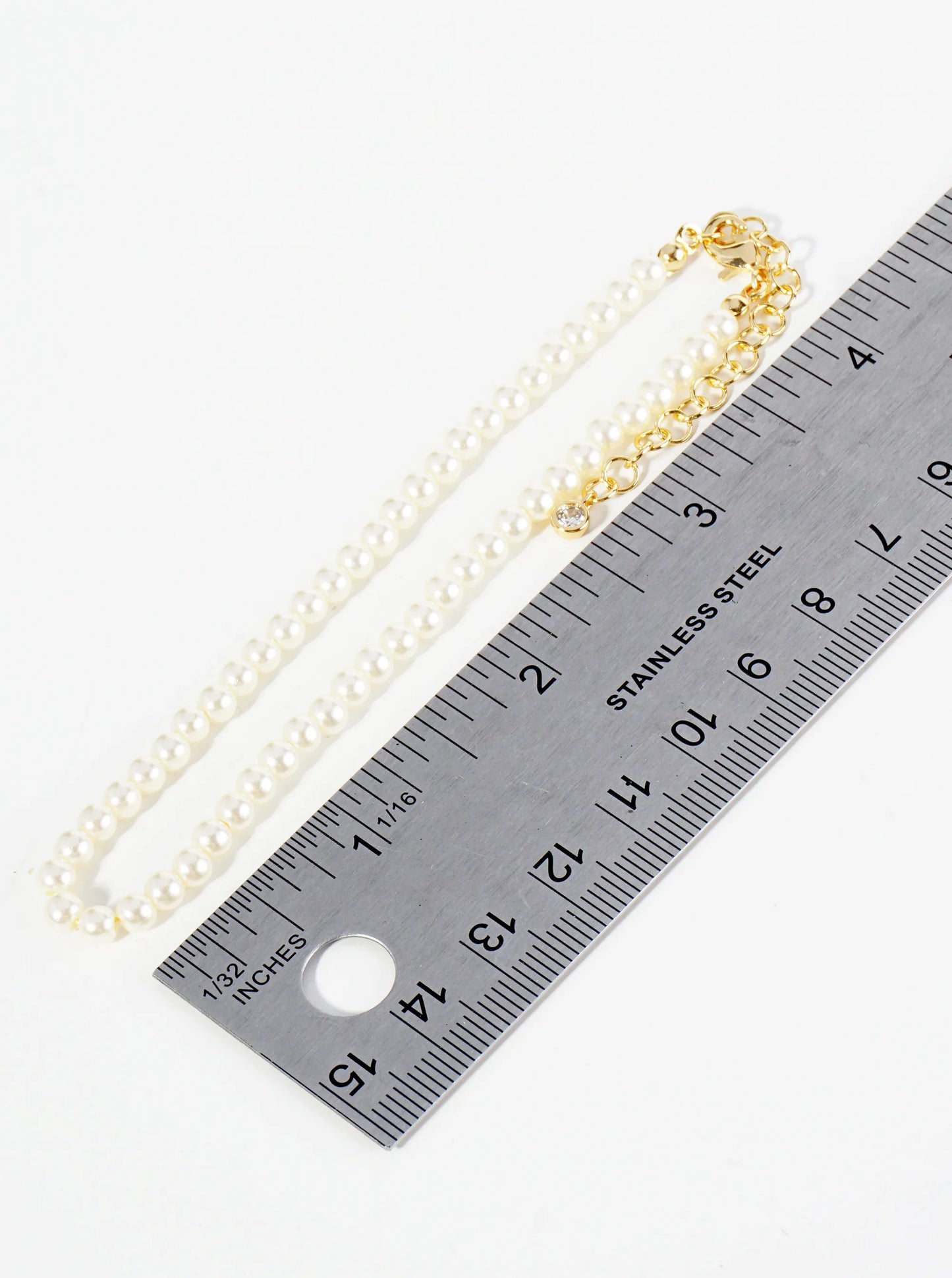 18K Gold Dipped 4mm Glass Pearl Anklet