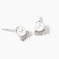 18K Gold Dipped 4mm Pearl Bead With CZ Post Stud Earrings