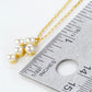 18K Gold Dipped 4mm Pearl Beaded Cross Pendant Necklace