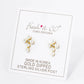 18K Gold Dipped 4mm Pearl Beaded Cross Stud Earrings