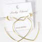 18K Gold Dipped 50mm Heart Shape Lightweight Open Hoop Earrings