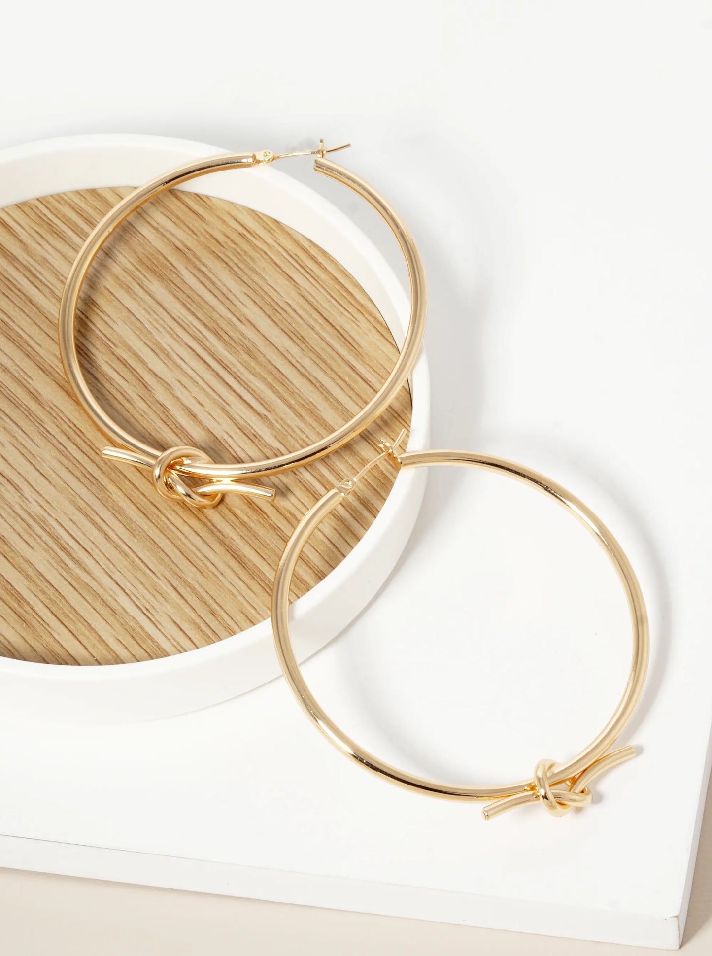 18K Gold Dipped 55mm Love Knot Hoop Earrings