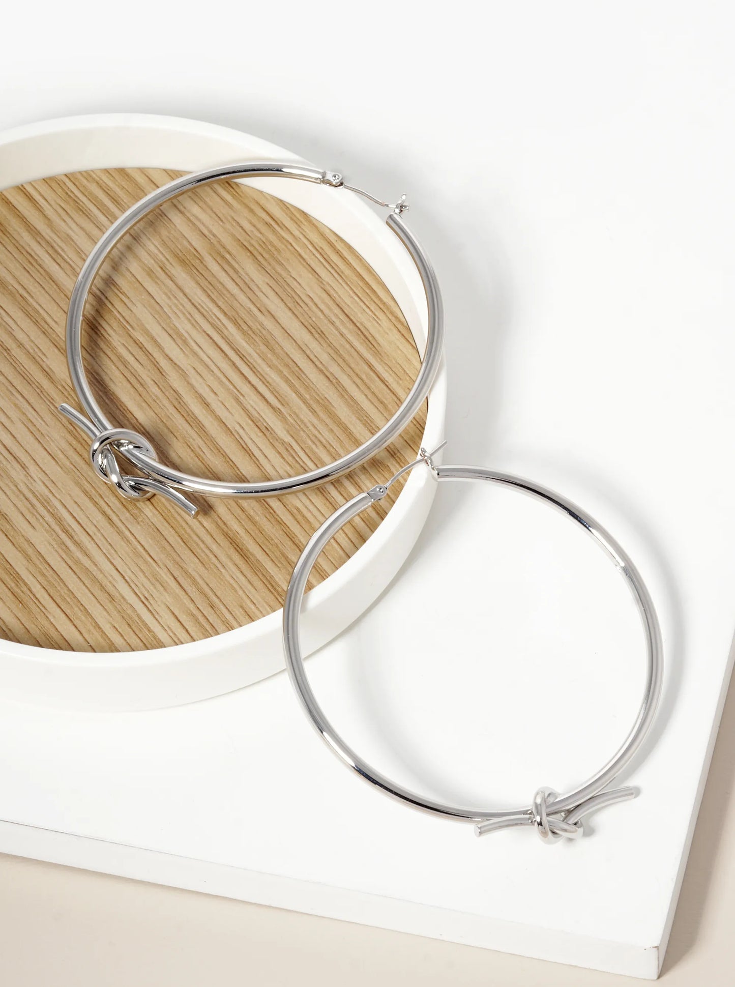 18K Gold Dipped 55mm Love Knot Hoop Earrings