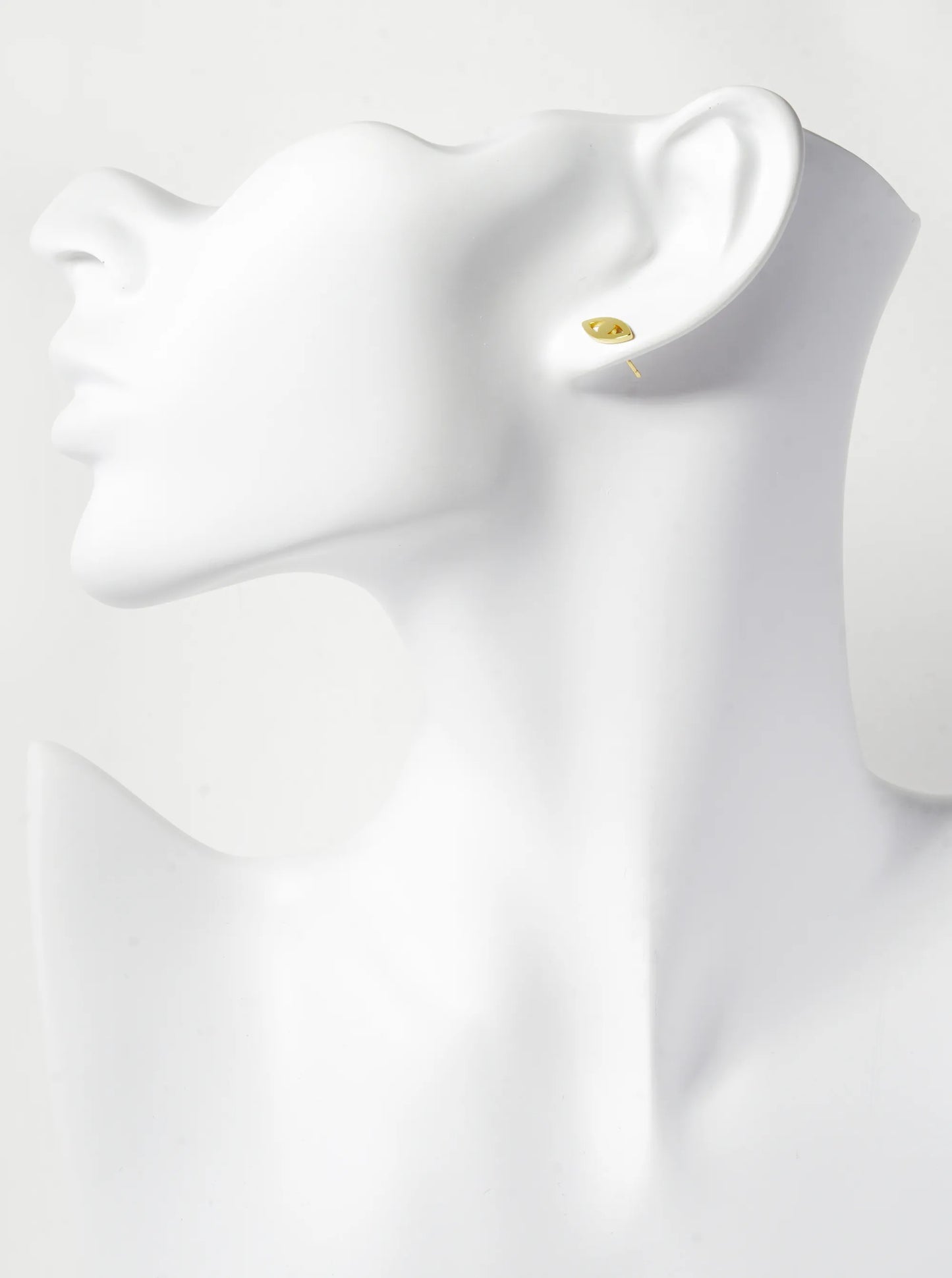 18K Gold Dipped 5mm Brass Evil Eye Sterling Silver Post Stud Earrings