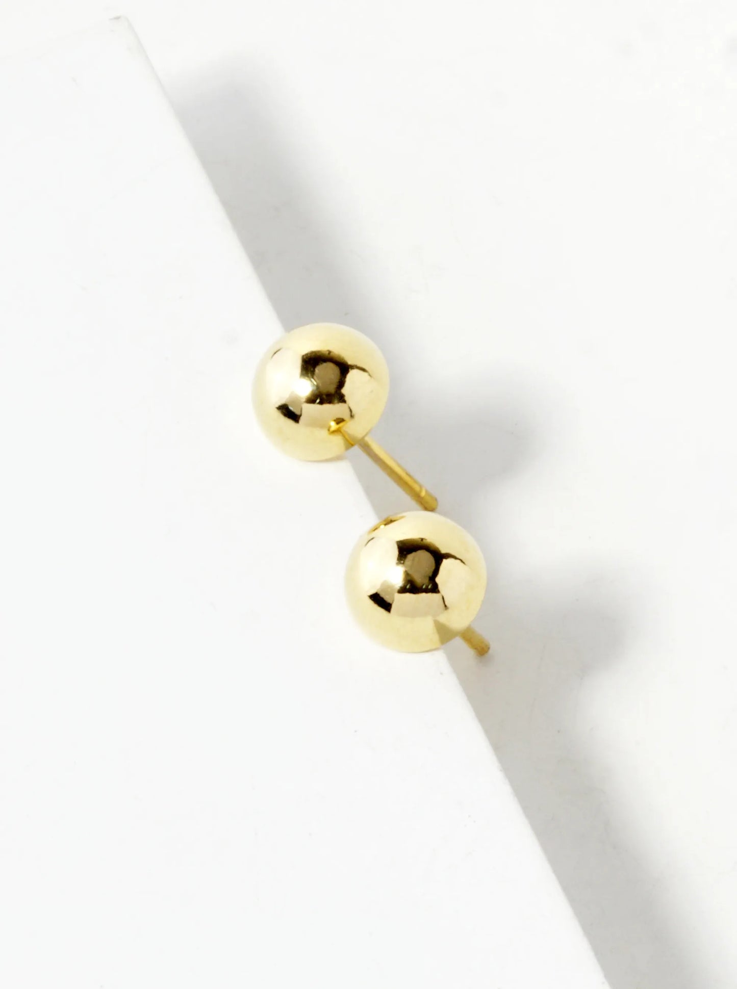18K Gold Dipped 5mm Brass Half Ball Sterling Silver Post Stud Earrings