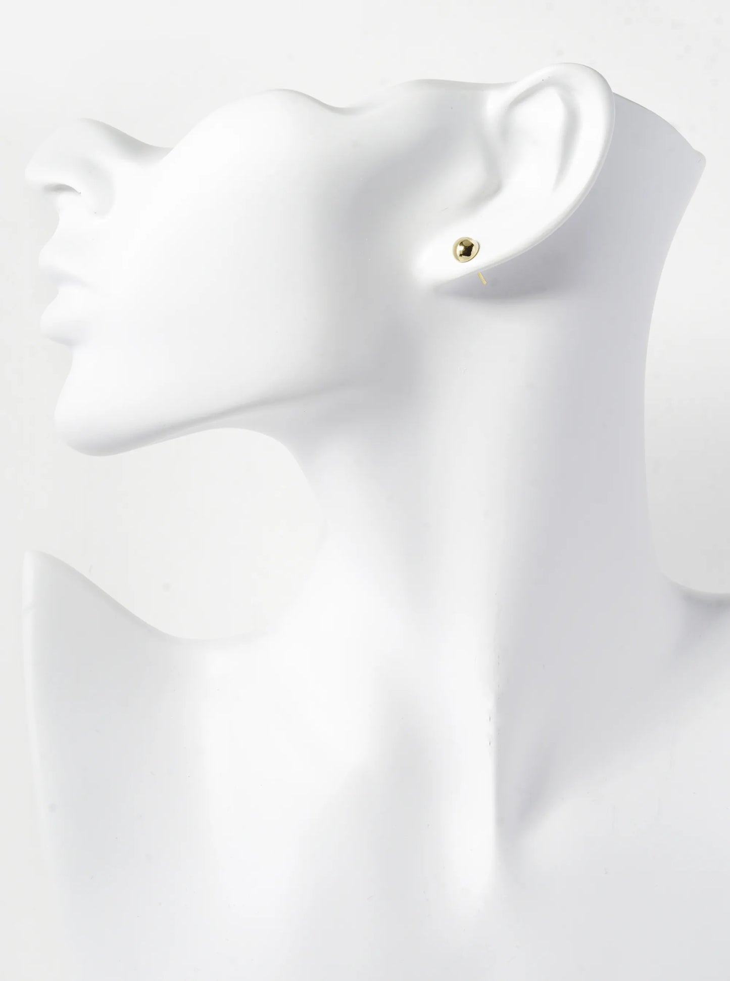 18K Gold Dipped 5mm Brass Half Ball Sterling Silver Post Stud Earrings