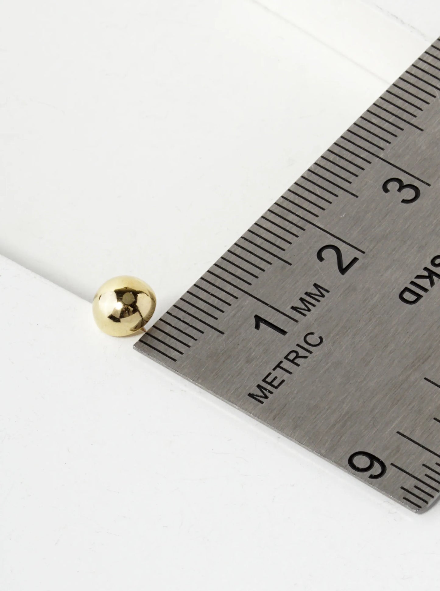 18K Gold Dipped 5mm Brass Half Ball Sterling Silver Post Stud Earrings