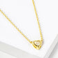 White Gold Dipped 5mm CZ Stone Heart Pendant Necklace
