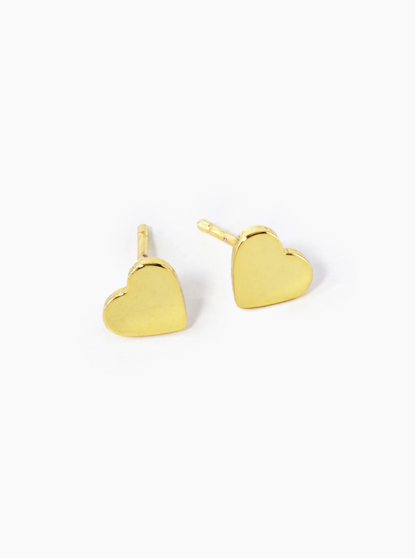 18K Gold Dipped 5mm Dainty Heart Stud Earrings