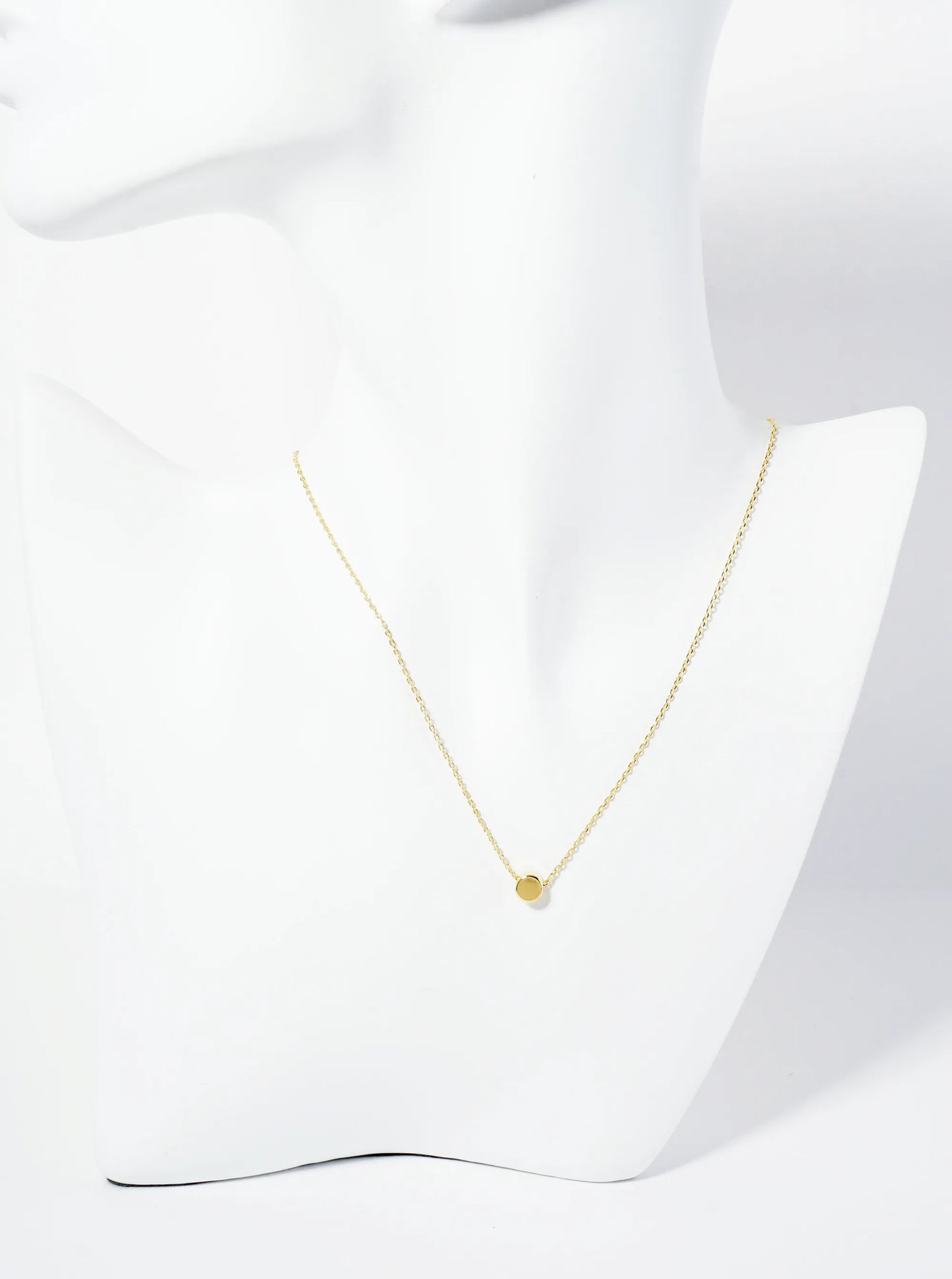 18K Gold Dipped 5mm Round Pendant Minimalist Necklace