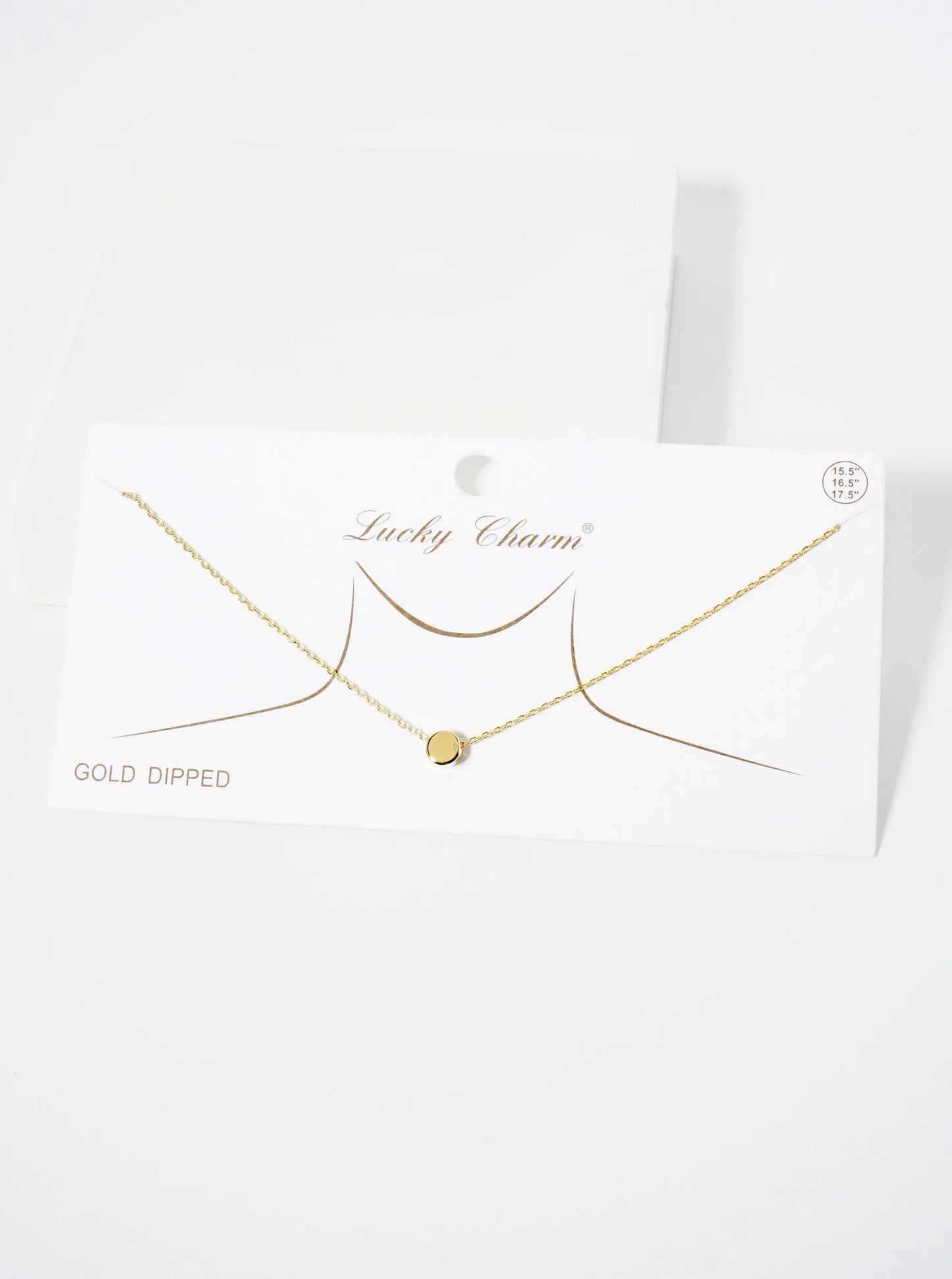 18K Gold Dipped 5mm Round Pendant Minimalist Necklace