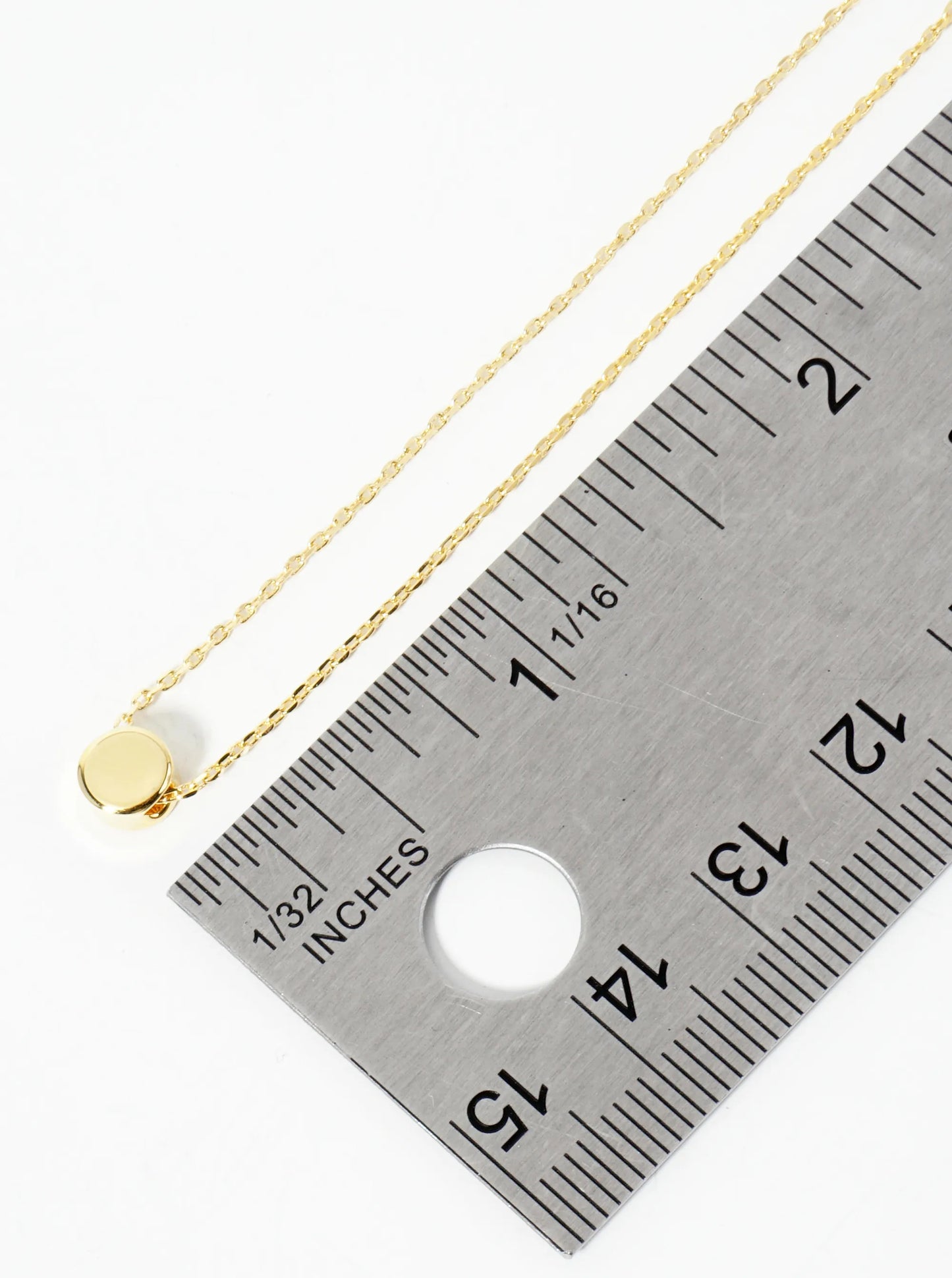18K Gold Dipped 5mm Round Pendant Minimalist Necklace