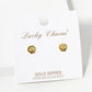 18K Gold Dipped 5mm Tiny Brass Skull Sterling Silver Post Stud Earrings
