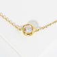 18K Gold Dipped 6mm Bezel Set Cubic Zirconia Stone Brass Chain Anklet