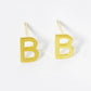 18K Gold Dipped 6mm Brass Initial Stud Earrings