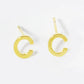 18K Gold Dipped 6mm Brass Initial Stud Earrings