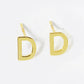18K Gold Dipped 6mm Brass Initial Stud Earrings