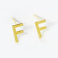 18K Gold Dipped 6mm Brass Initial Stud Earrings