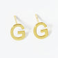 18K Gold Dipped 6mm Brass Initial Stud Earrings