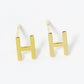 18K Gold Dipped 6mm Brass Initial Stud Earrings