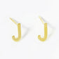 18K Gold Dipped 6mm Brass Initial Stud Earrings