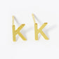 18K Gold Dipped 6mm Brass Initial Stud Earrings