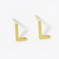 18K Gold Dipped 6mm Brass Initial Stud Earrings