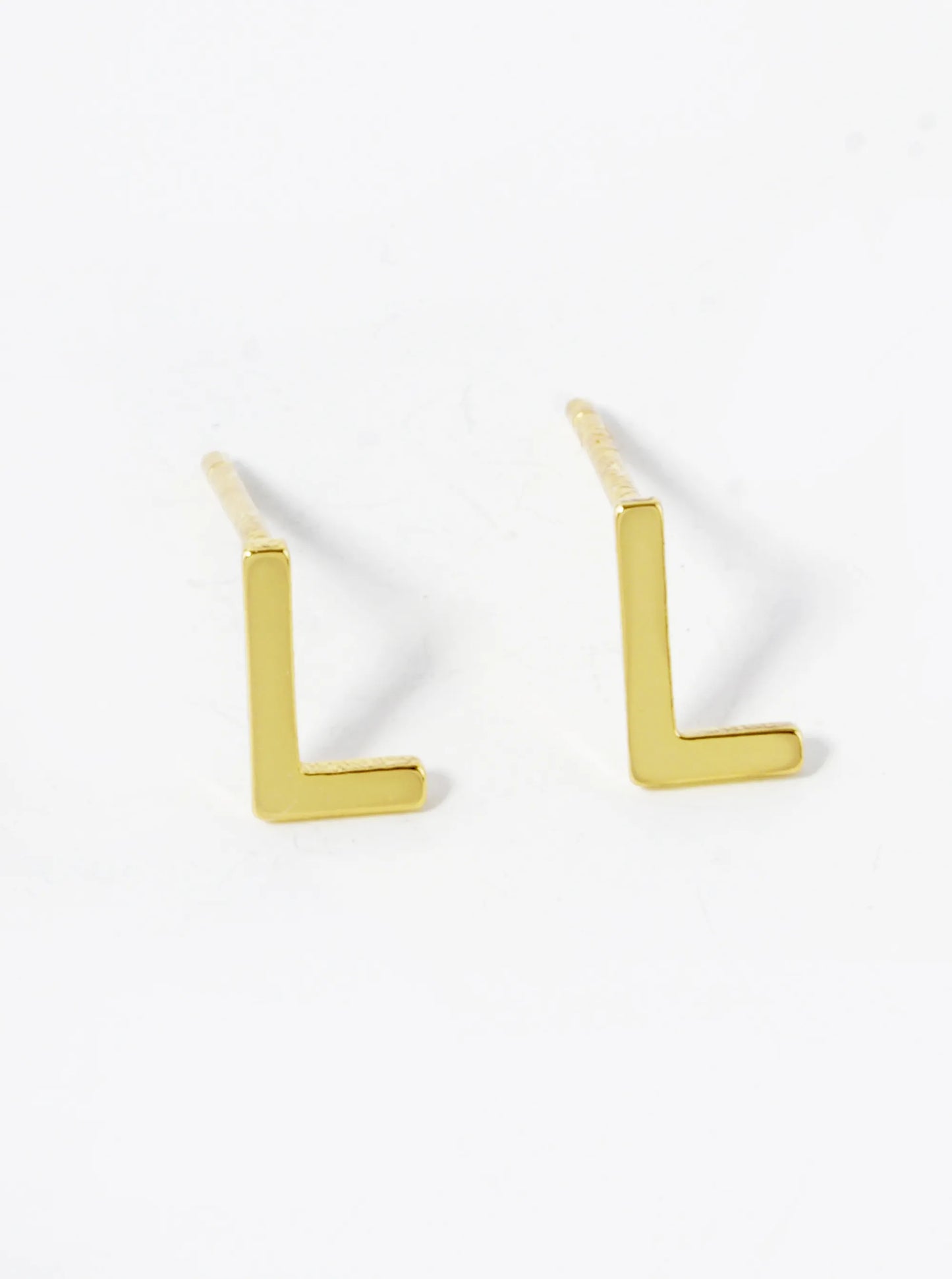 18K Gold Dipped 6mm Brass Initial Stud Earrings