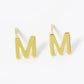 18K Gold Dipped 6mm Brass Initial Stud Earrings