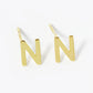 18K Gold Dipped 6mm Brass Initial Stud Earrings