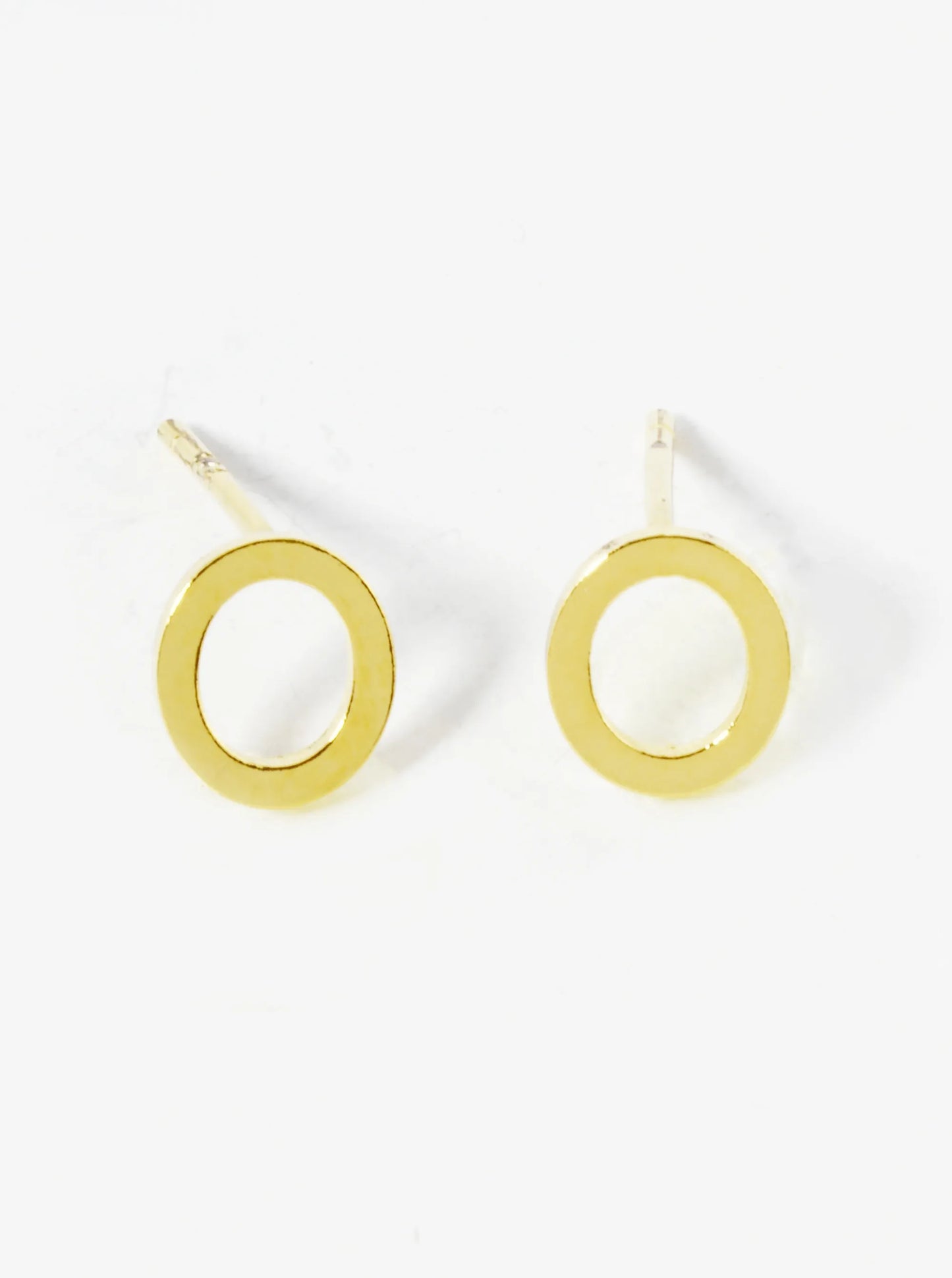 18K Gold Dipped 6mm Brass Initial Stud Earrings