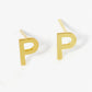 18K Gold Dipped 6mm Brass Initial Stud Earrings