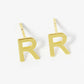 18K Gold Dipped 6mm Brass Initial Stud Earrings