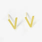 18K Gold Dipped 6mm Brass Initial Stud Earrings