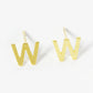 18K Gold Dipped 6mm Brass Initial Stud Earrings